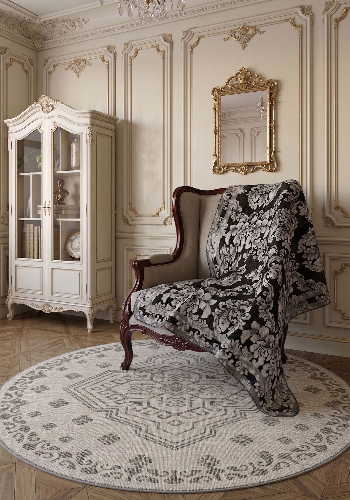 Liliane Black Bedspread Throw Blanket