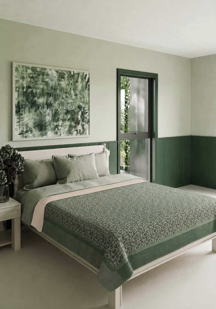 Zafira Green Animal Print Blanket