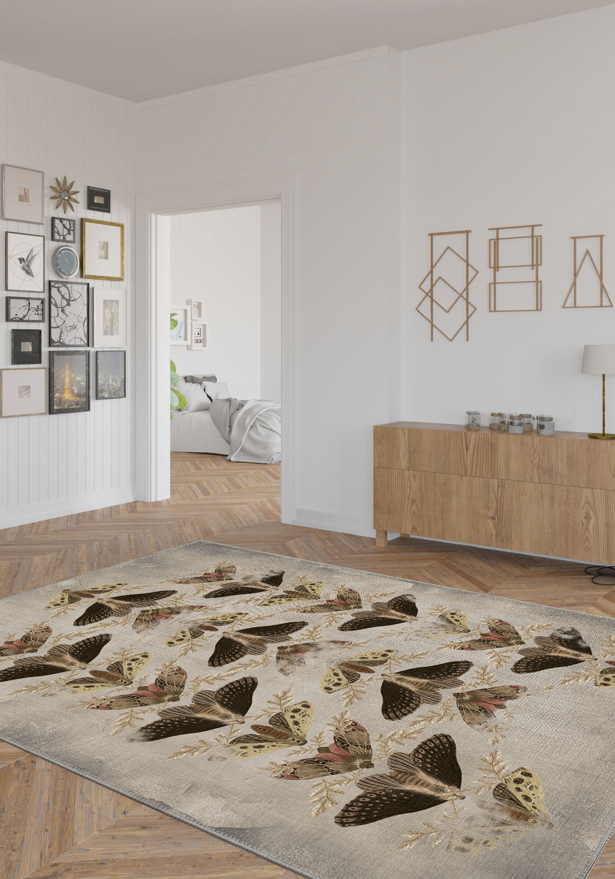 Celestia Beige Moth Rug
