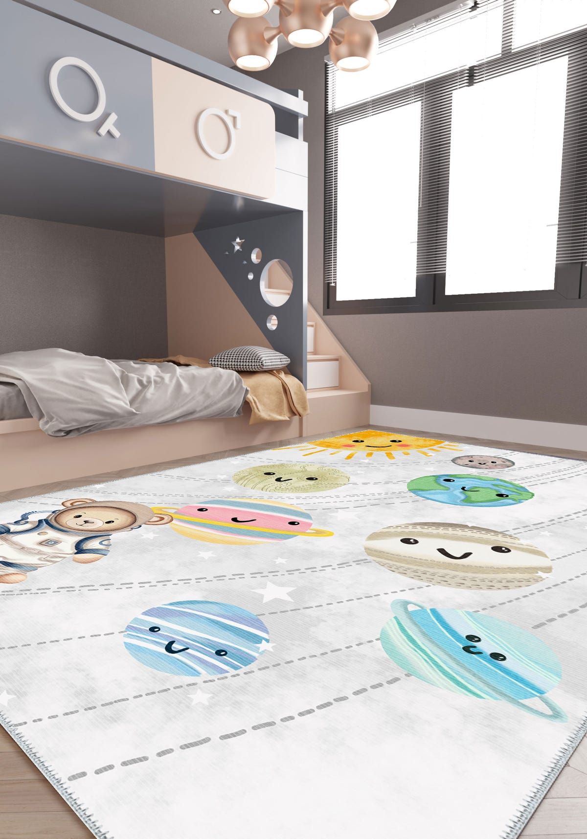 Universo Washable Kids Space Rug
