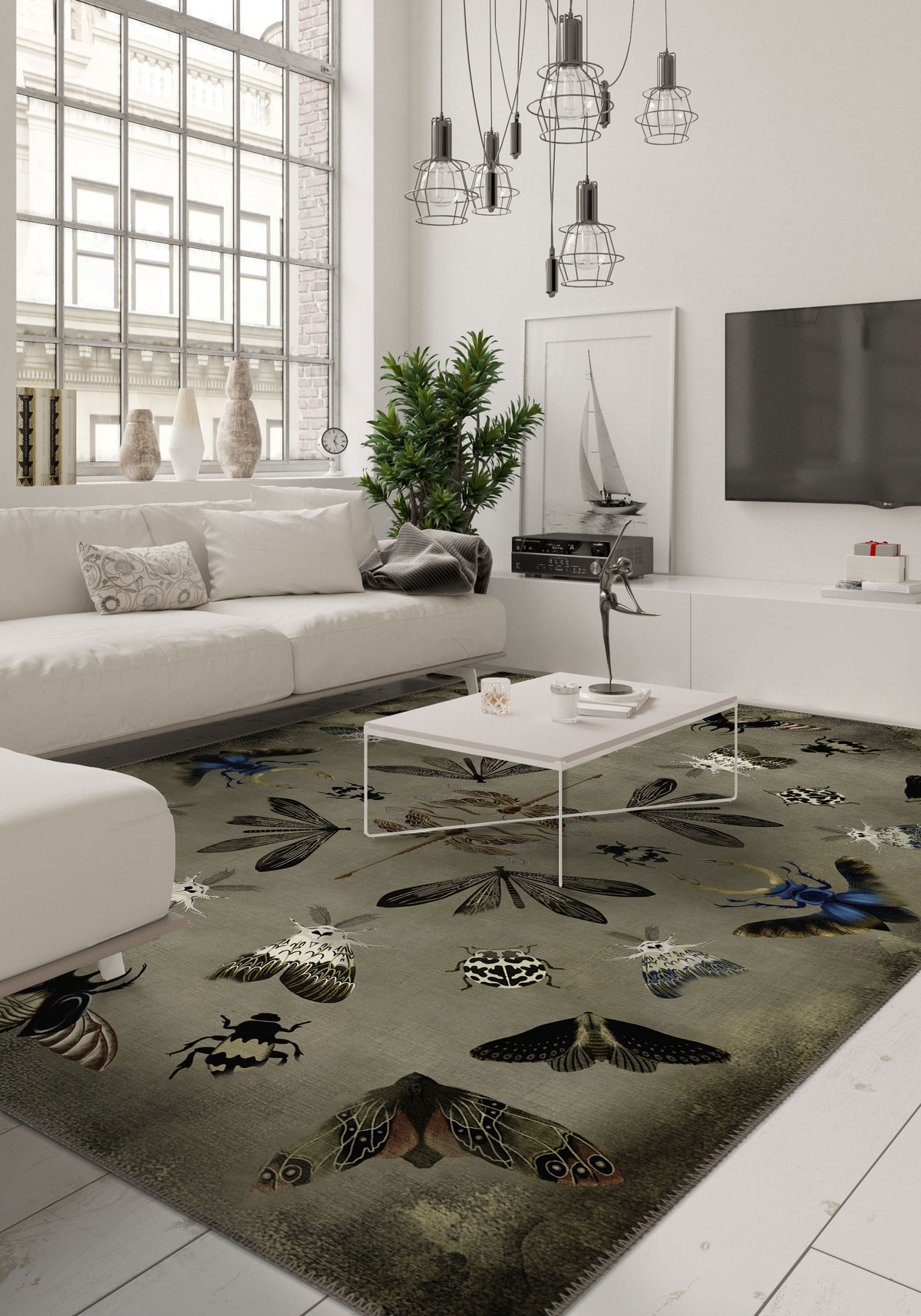 Chou Bugs Green Rug