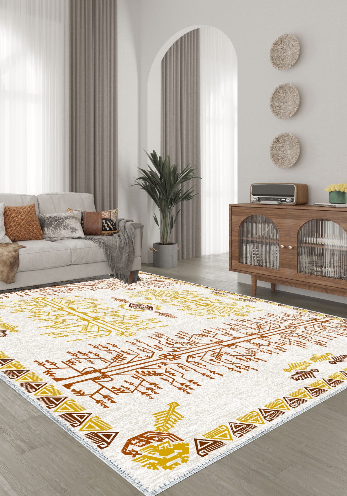 Tigris Yellow and Orange Turkish Rug