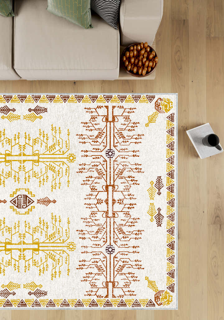 Tigris Yellow and Orange Turkish Rug
