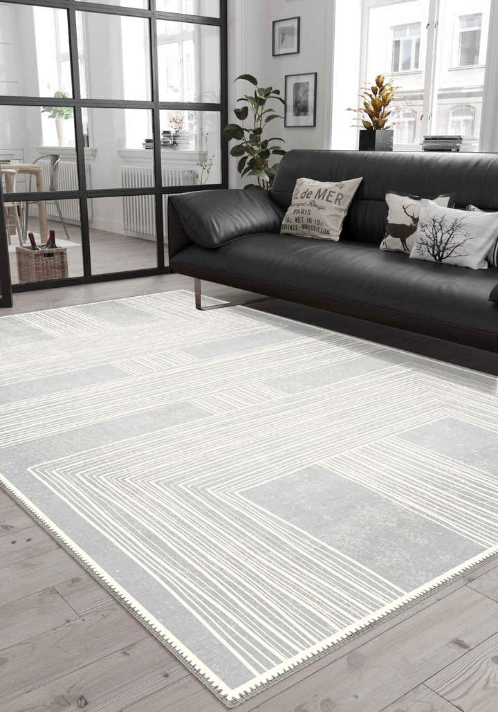 Charles Grey Geometric Rug