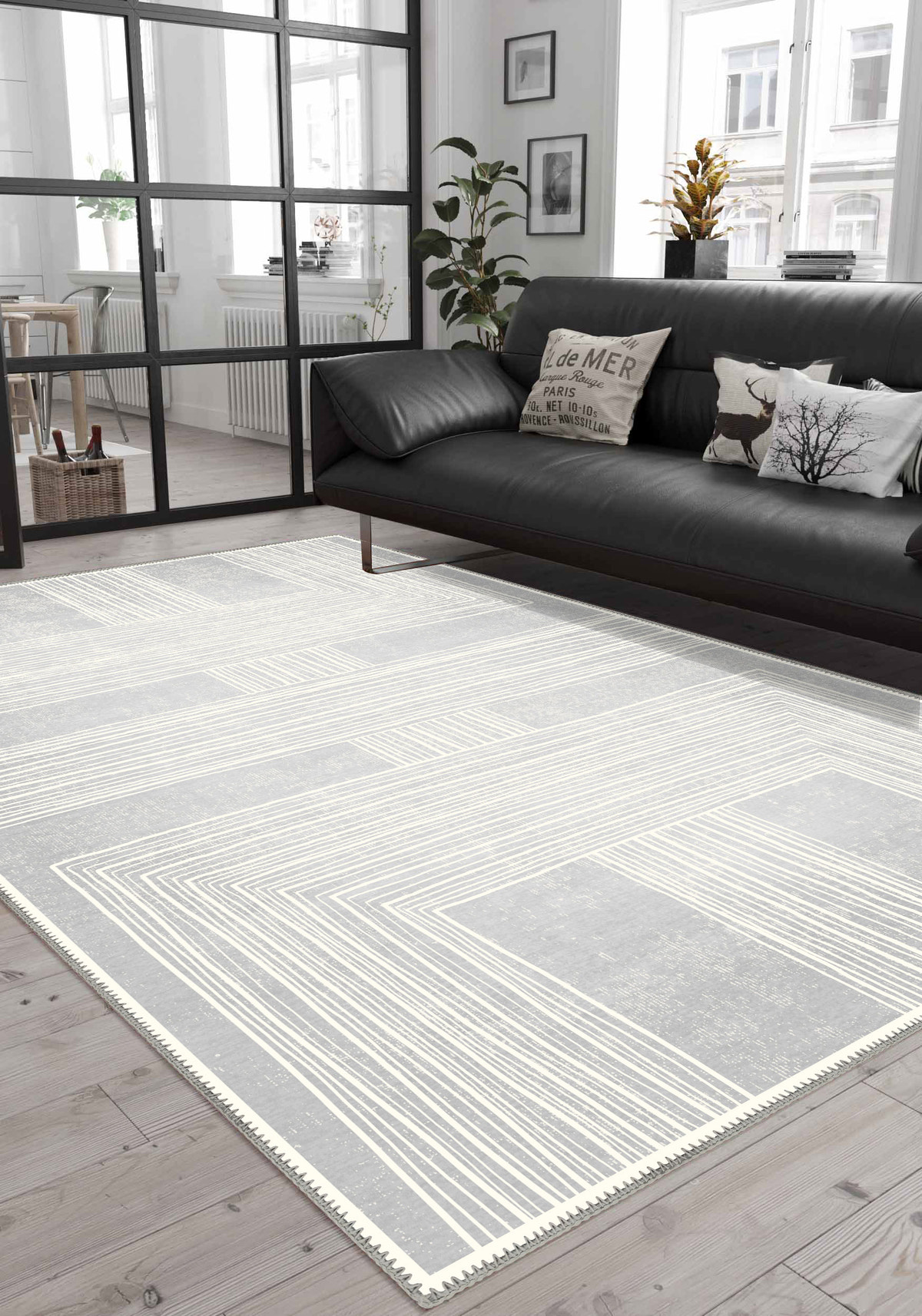 Charles Grey Geometric Rug