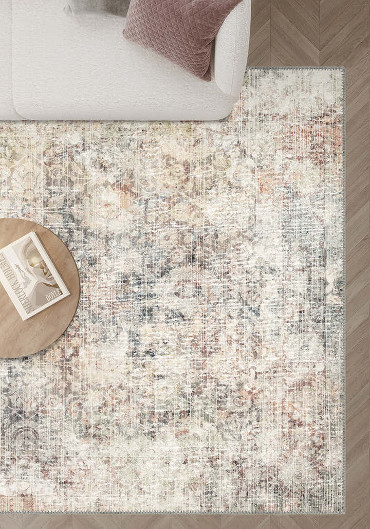 Ethan Washable Erased Flower Rug