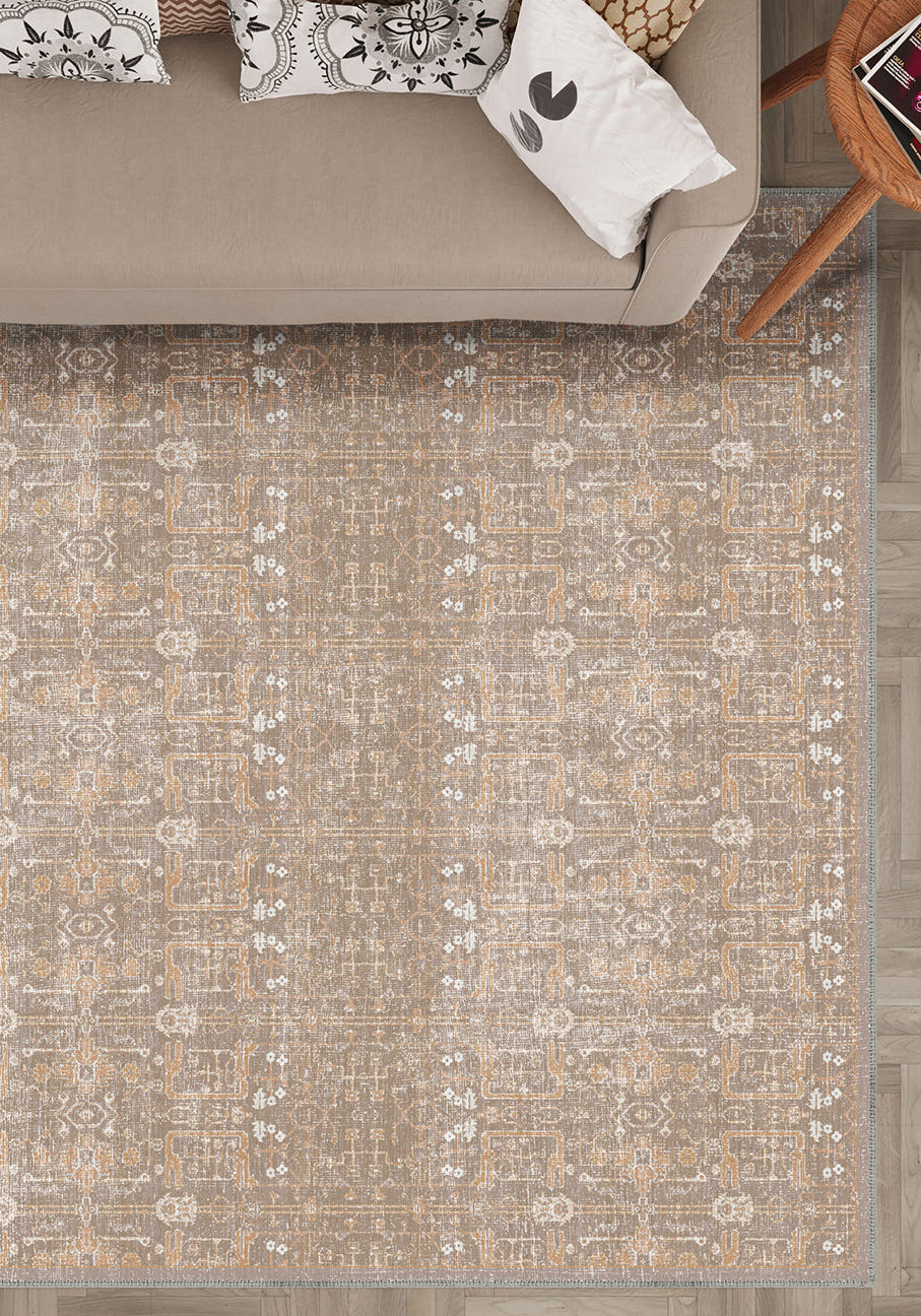 Gaia Washable Beige Rug