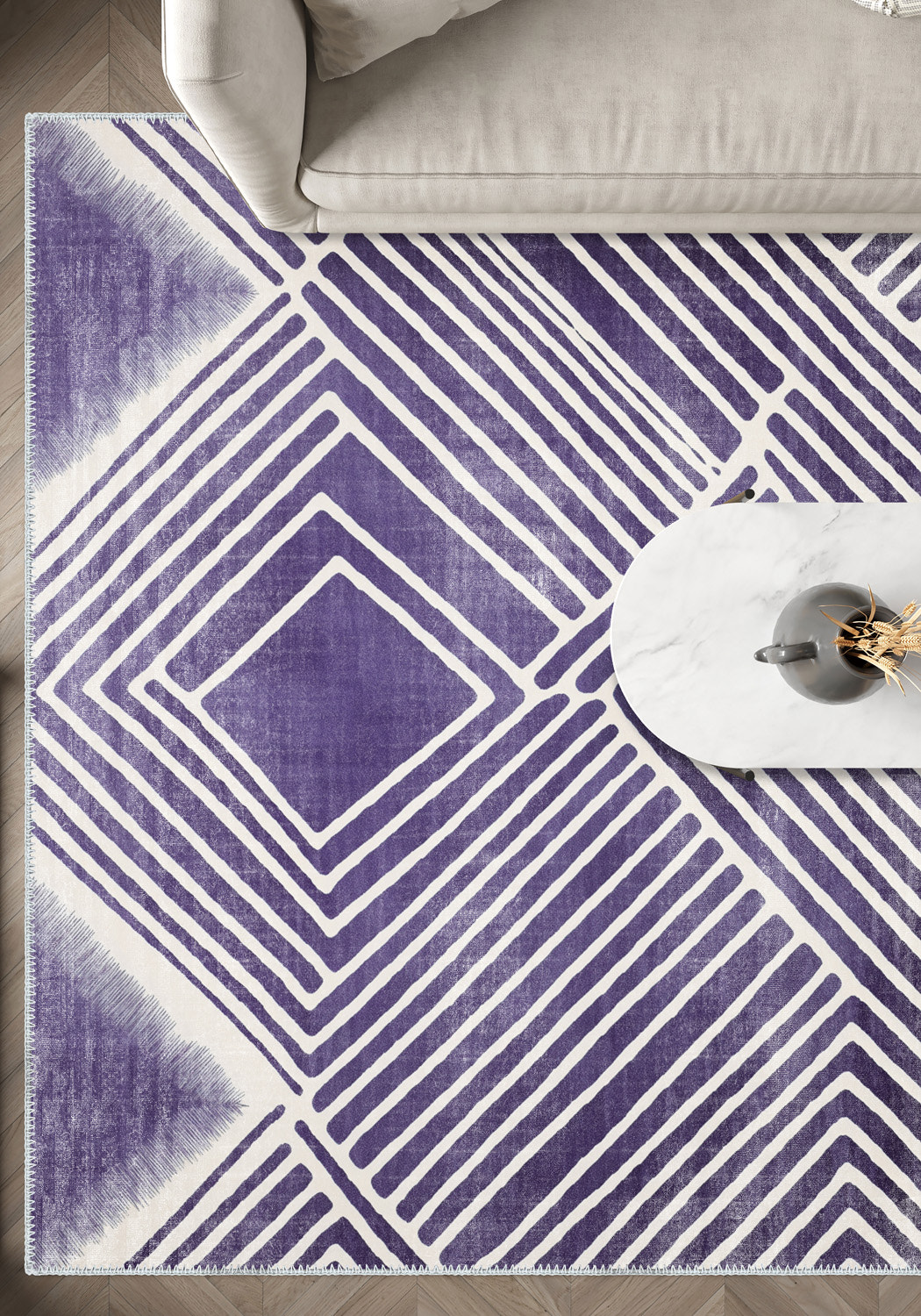 Bram Purple Modern Rug