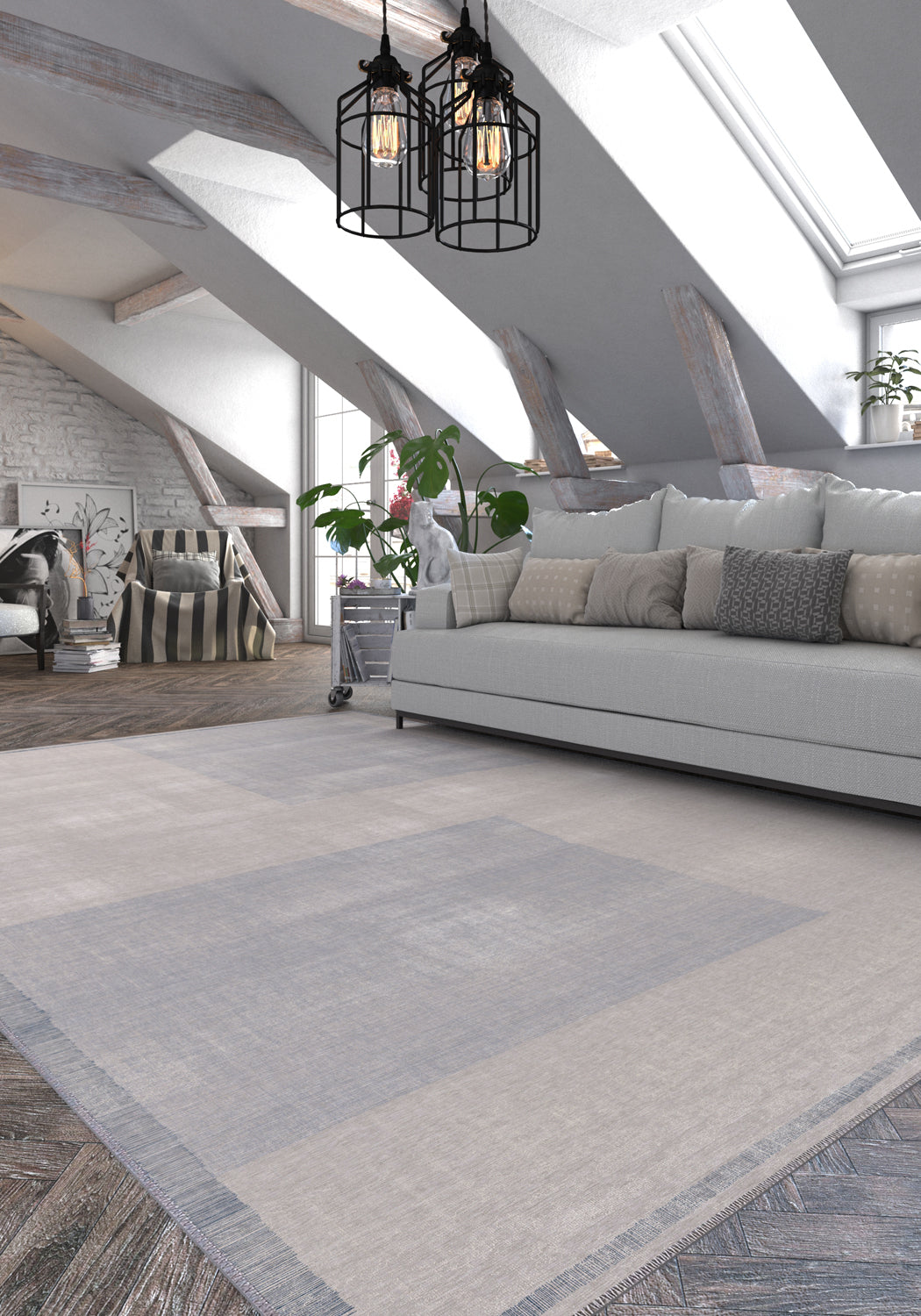 Aisling Light Blue Washable Rug