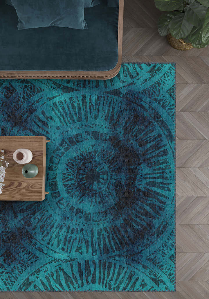 Darielle Teal Boho Rug