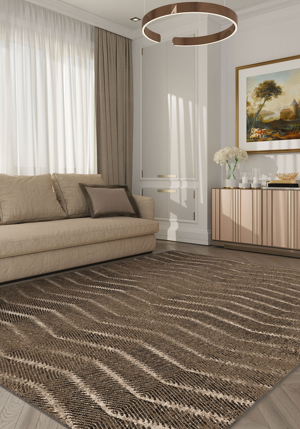 Alice Brown Modern Washable Rug