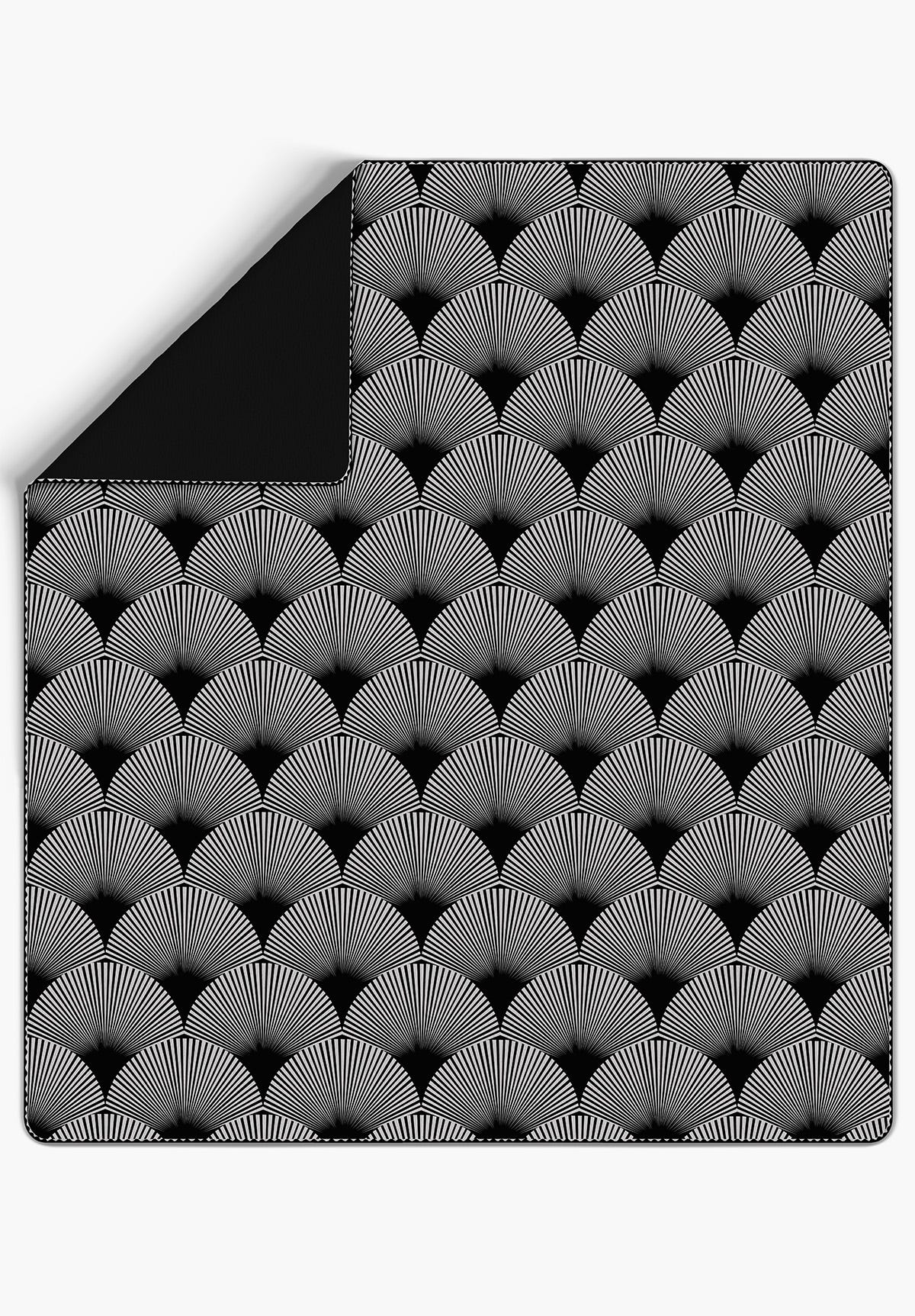 Addison Geometric Black Blanket