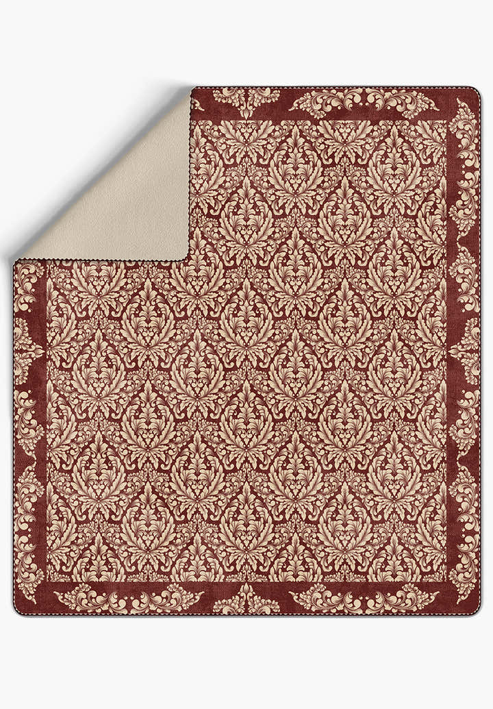 Odessa Terracotta Damask Blanket