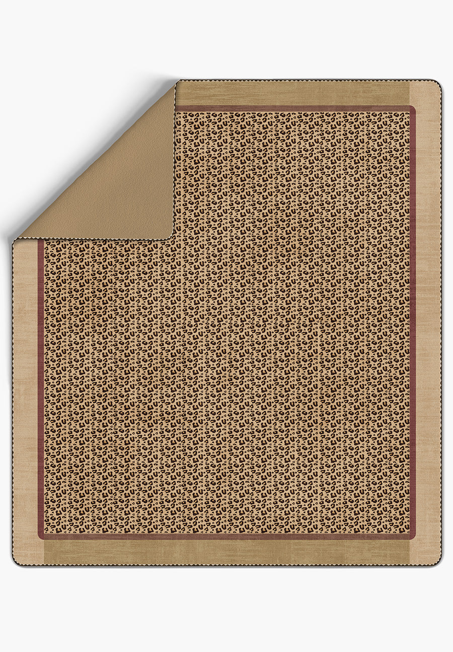 Zafira Beige Leopard Blanket