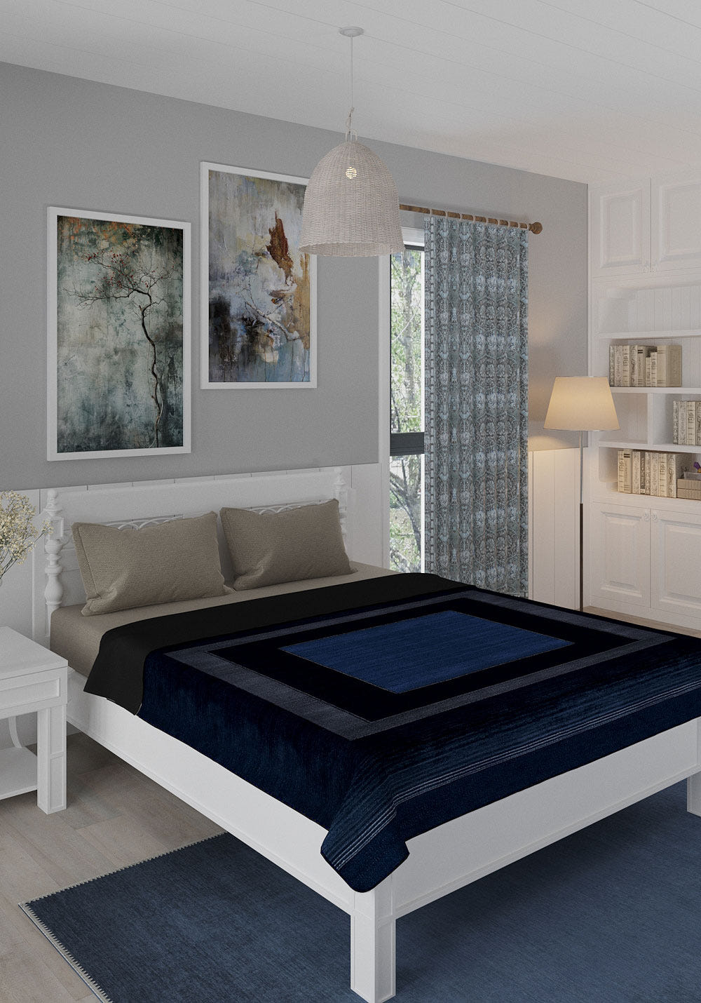 Mila Navy Soft Blanket
