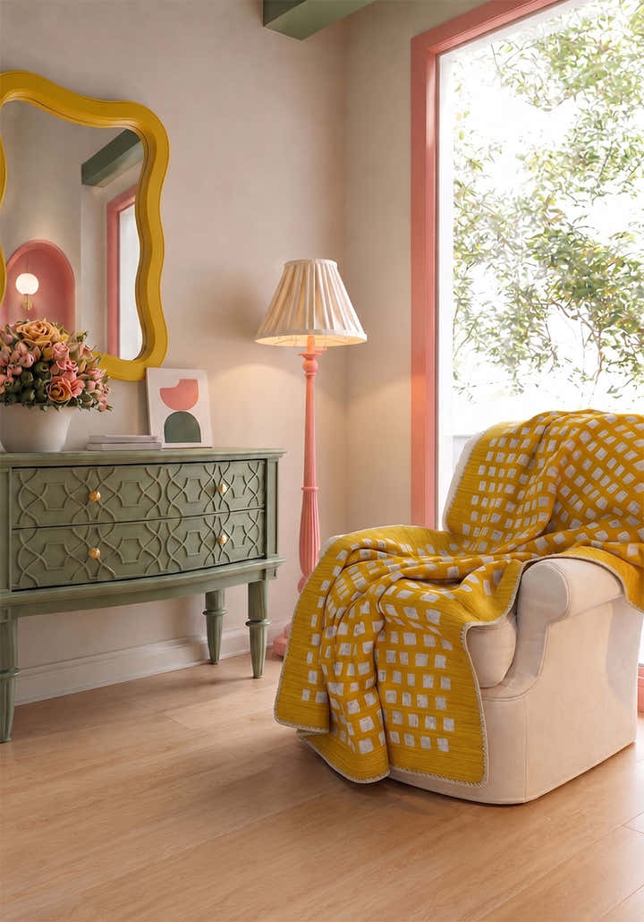 Thalia Yellow Soft Blanket