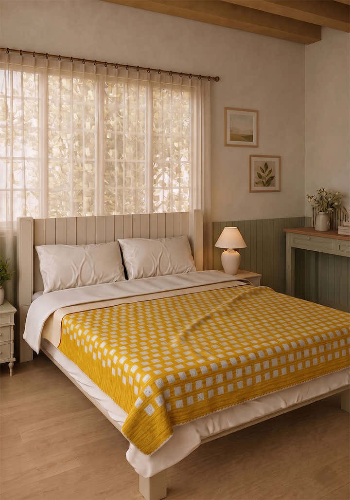 Thalia Yellow Soft Blanket
