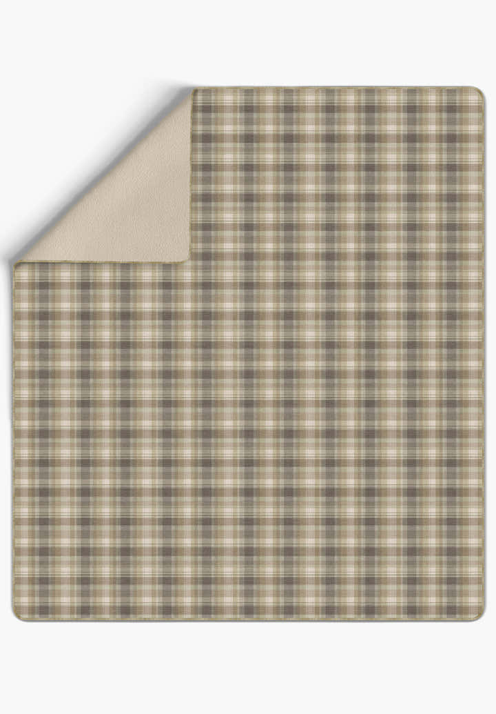Odette Cream Beige Tartan Blanket