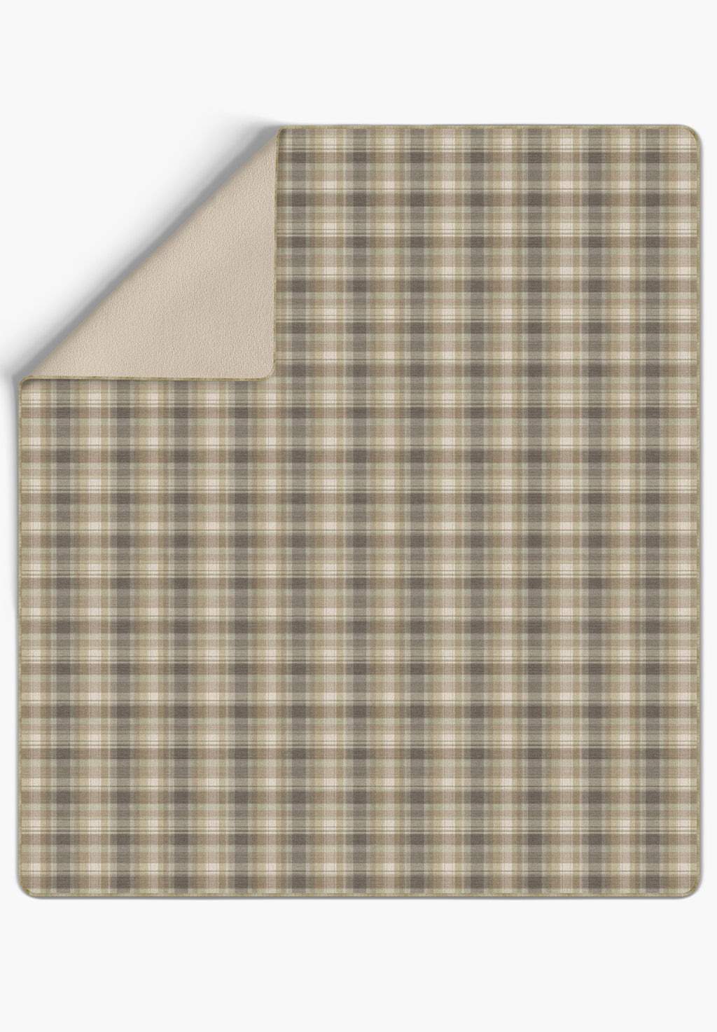 Odette Cream Beige Tartan Blanket