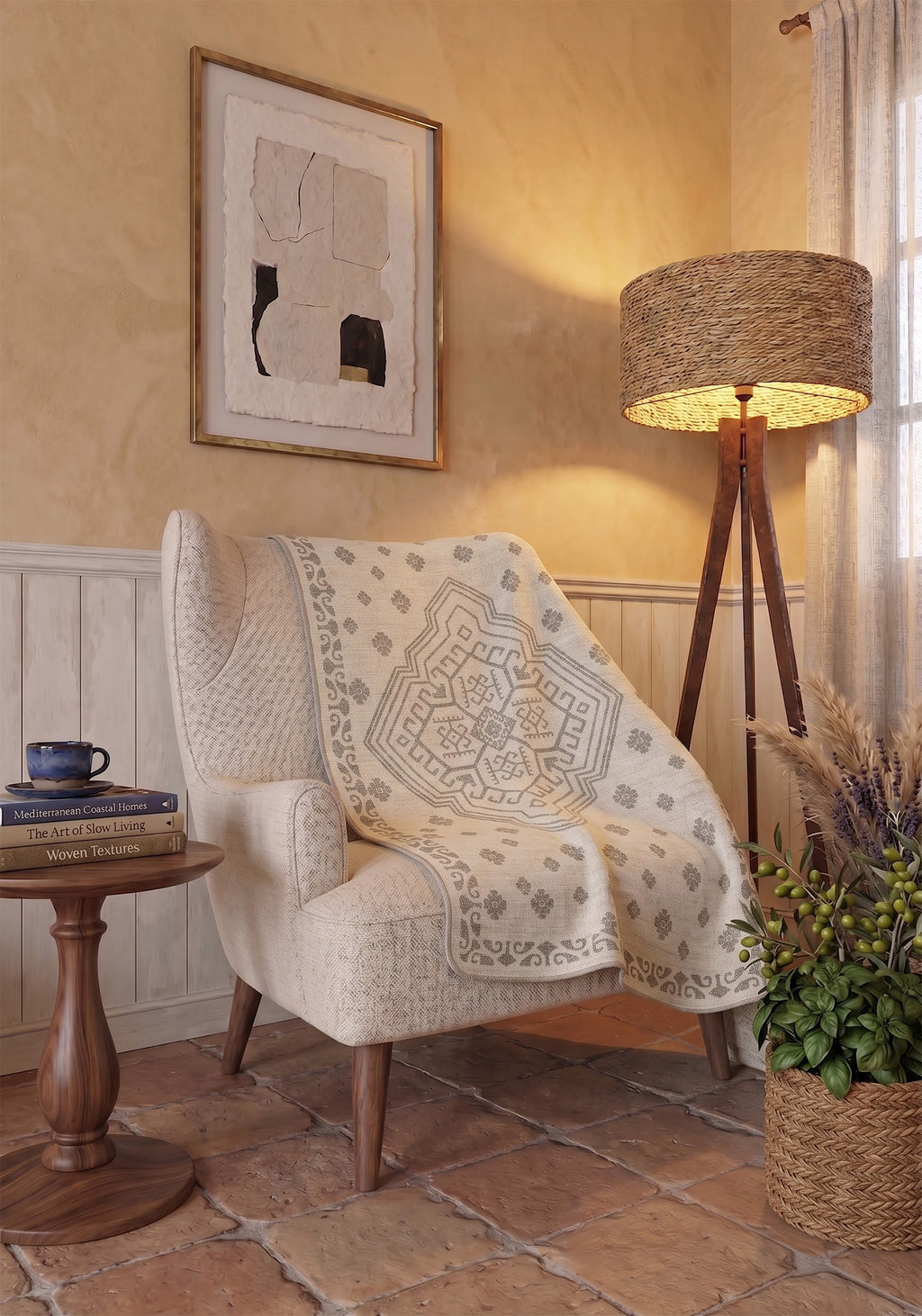 Selma Cream Boho Blanket