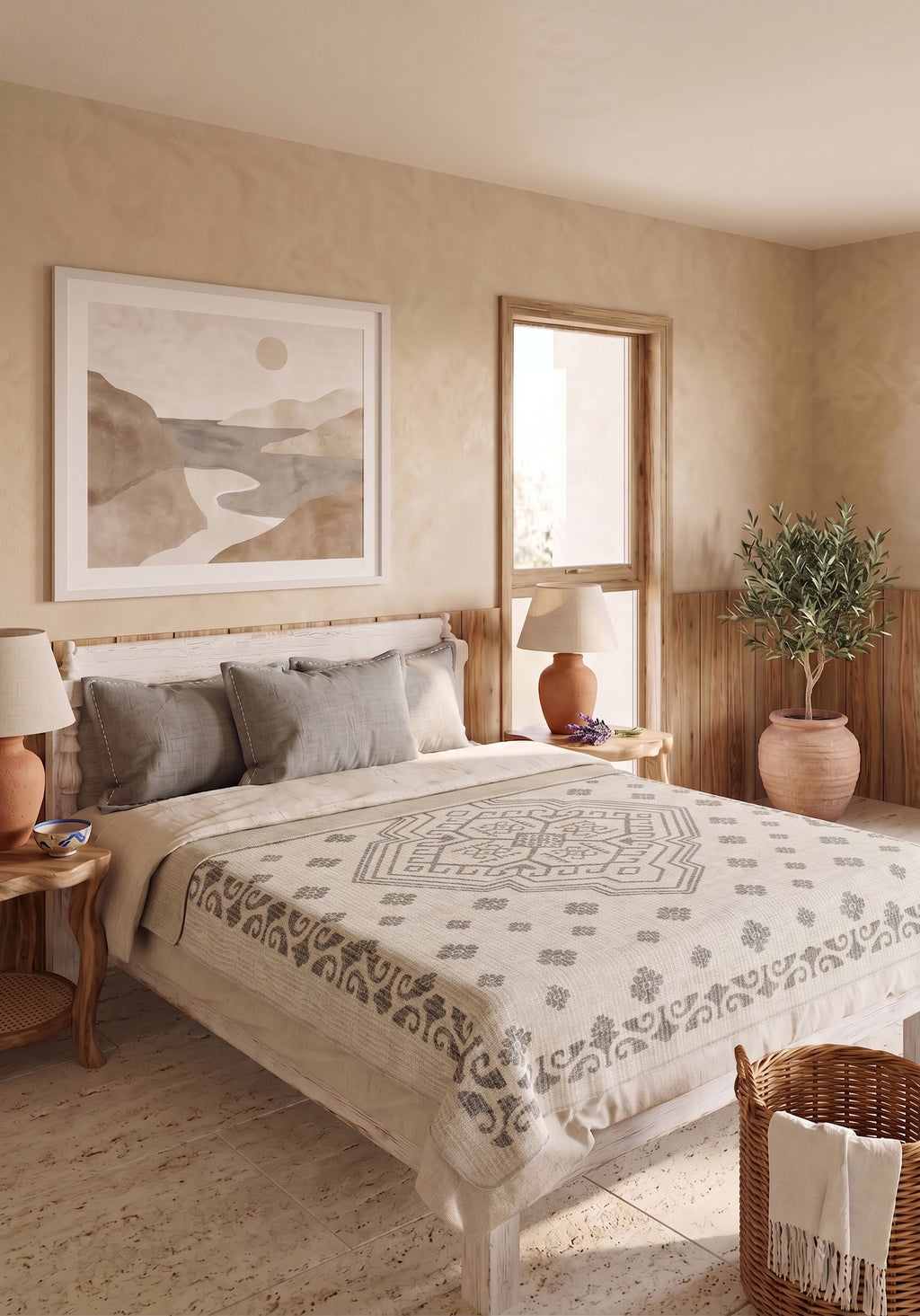 Selma Cream Boho Blanket