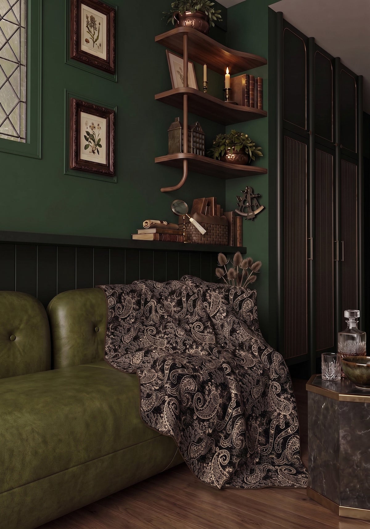 Elena Black Paisley Blanket