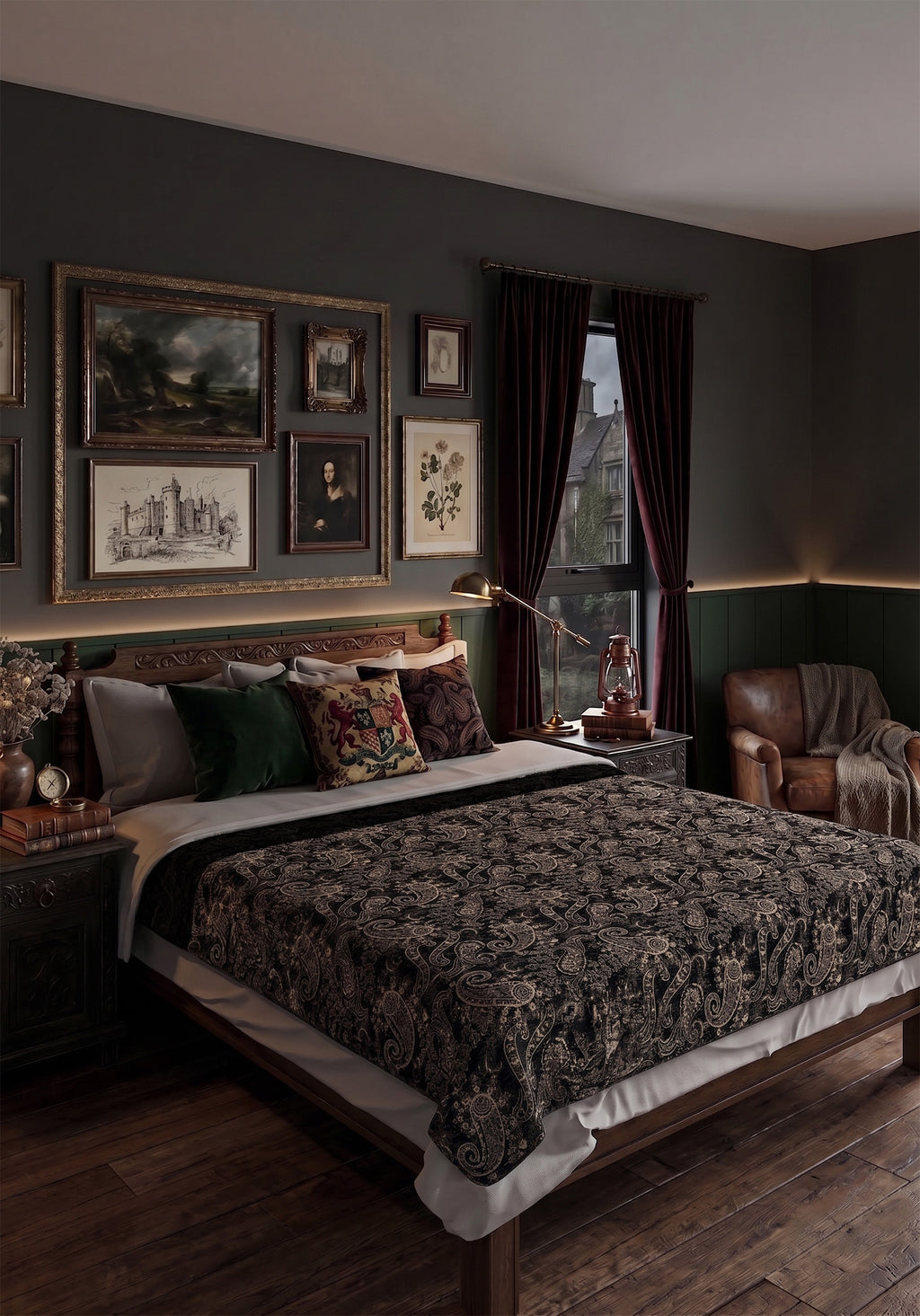 Elena Black Paisley Blanket
