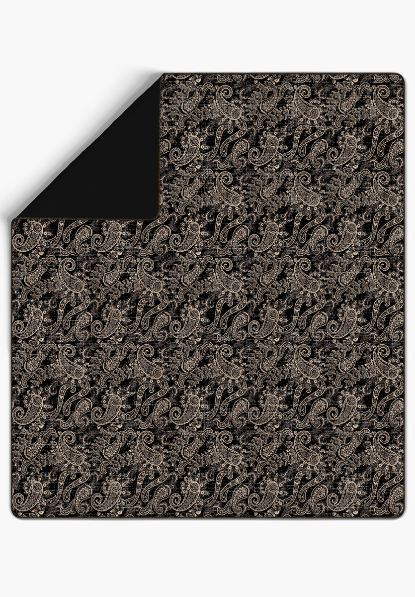 Elena Black Paisley Blanket