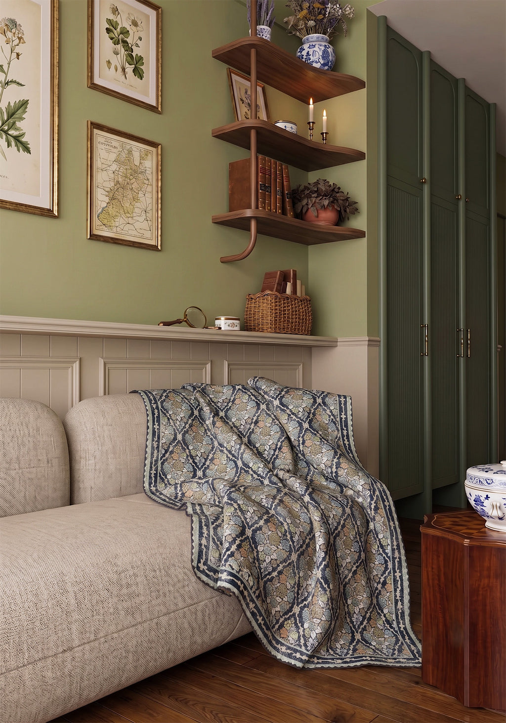 Willow Navy Blue Throw Blanket