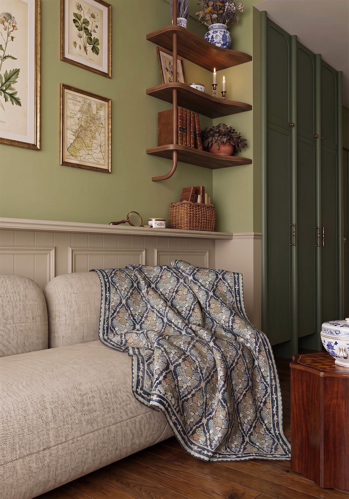 Willow Navy Blue Throw Blanket
