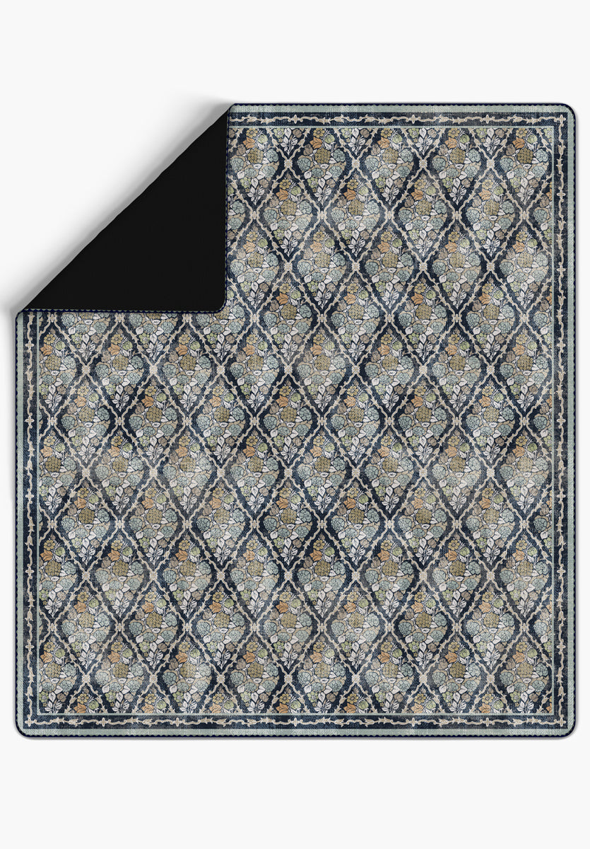 Willow Navy Blue Throw Blanket