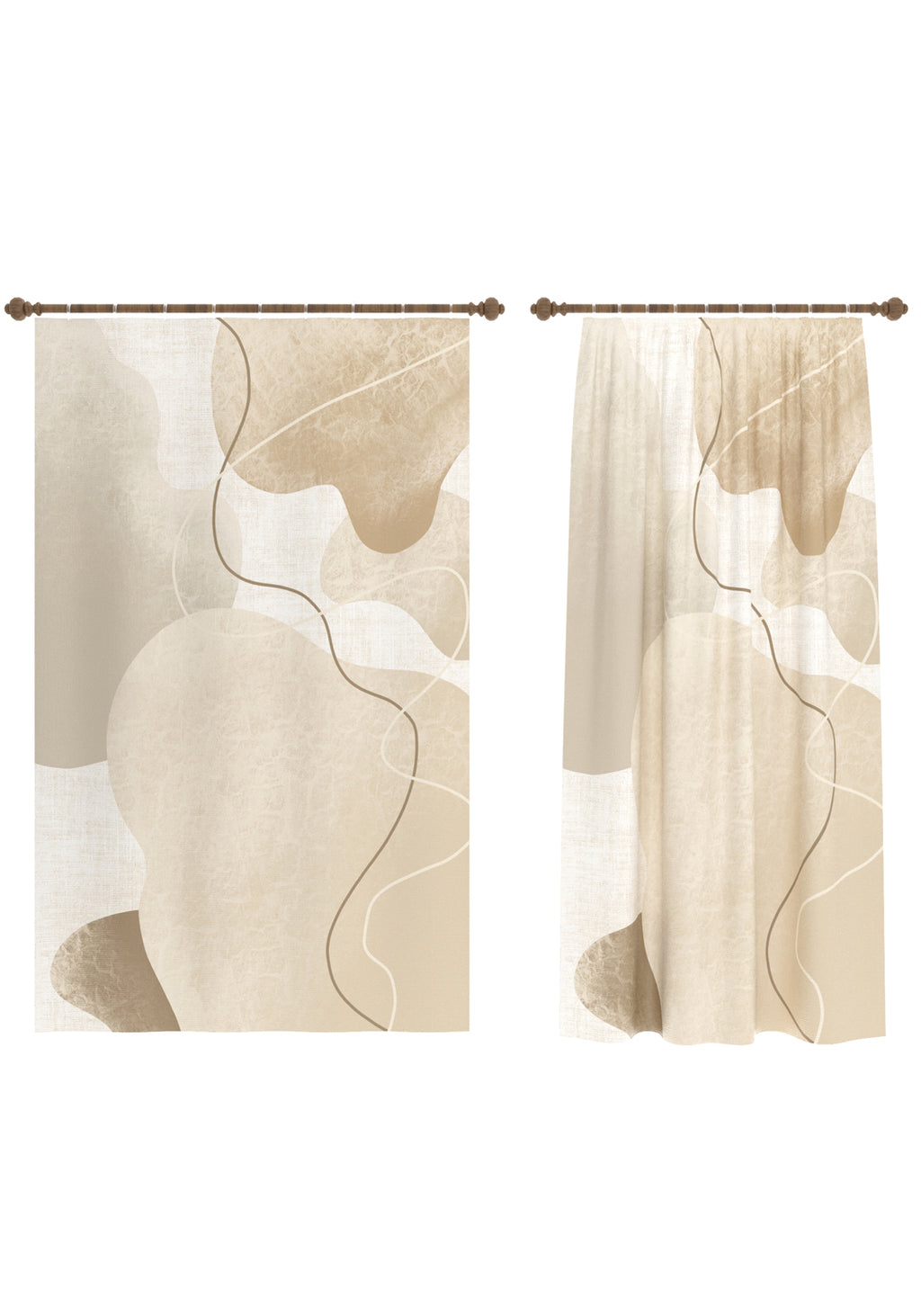 Alindra Beige Modern Curtain