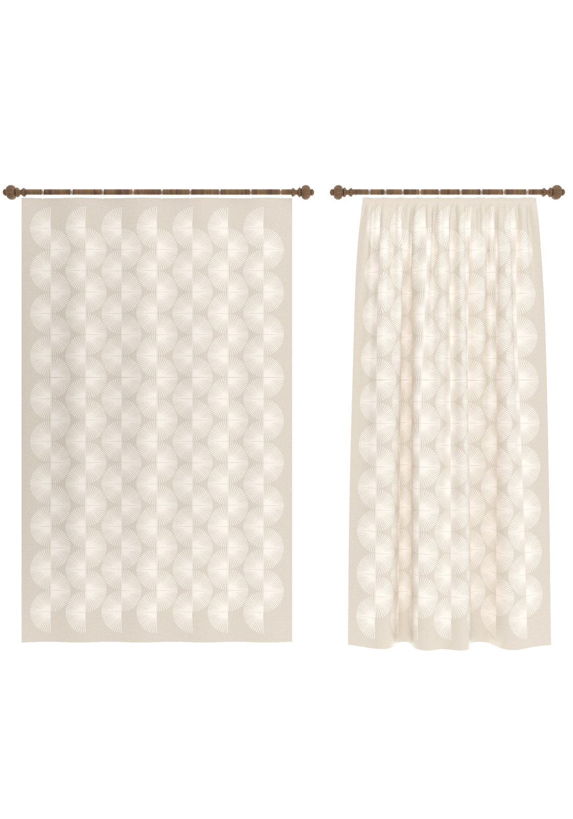 Elysandra Cream Art Deco Curtain