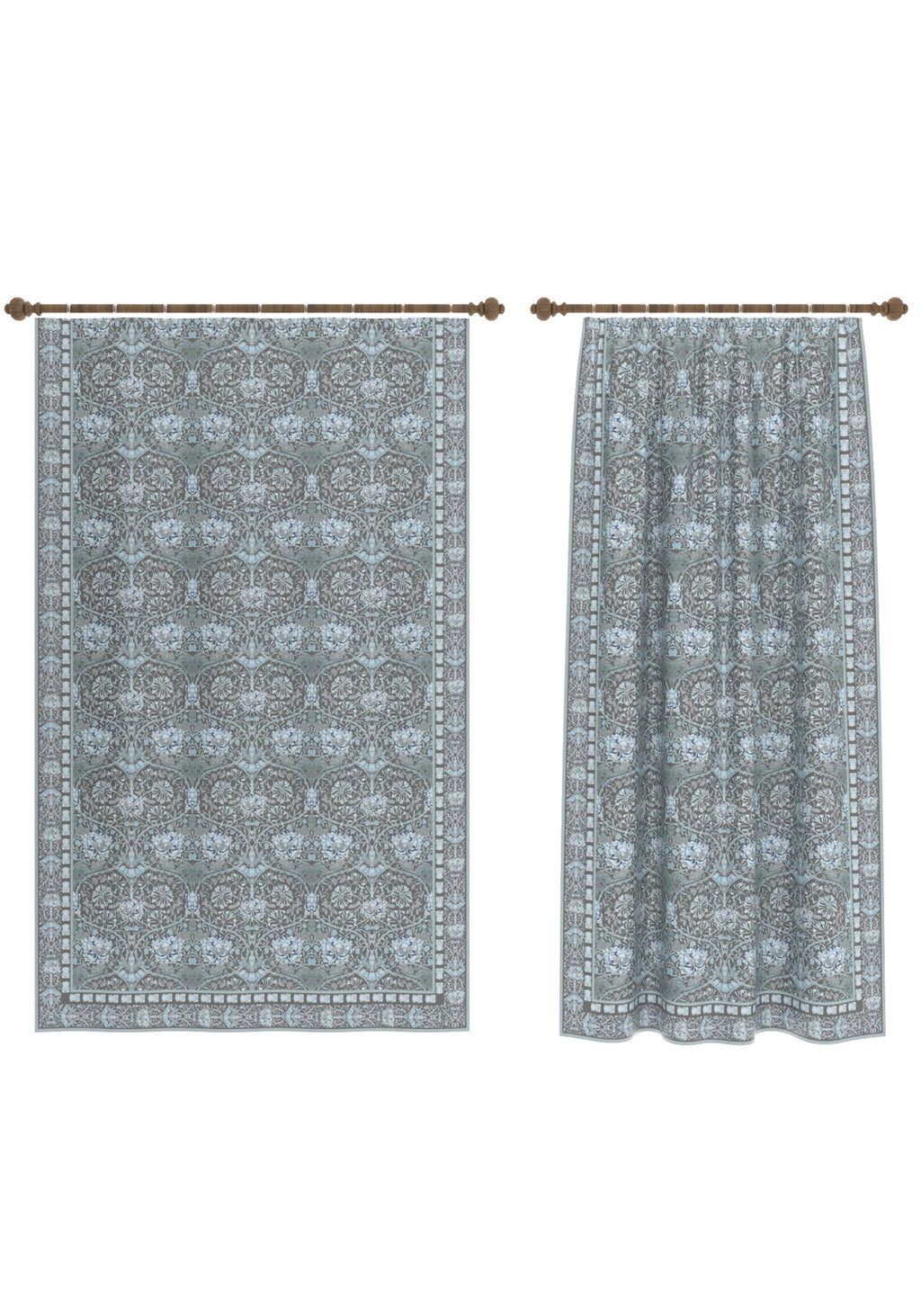 Zachary Blue Grey Curtain