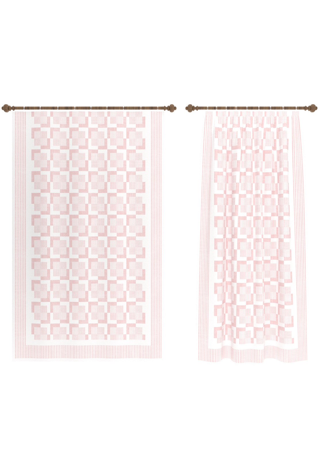 Berylle Geometric Pink Curtain