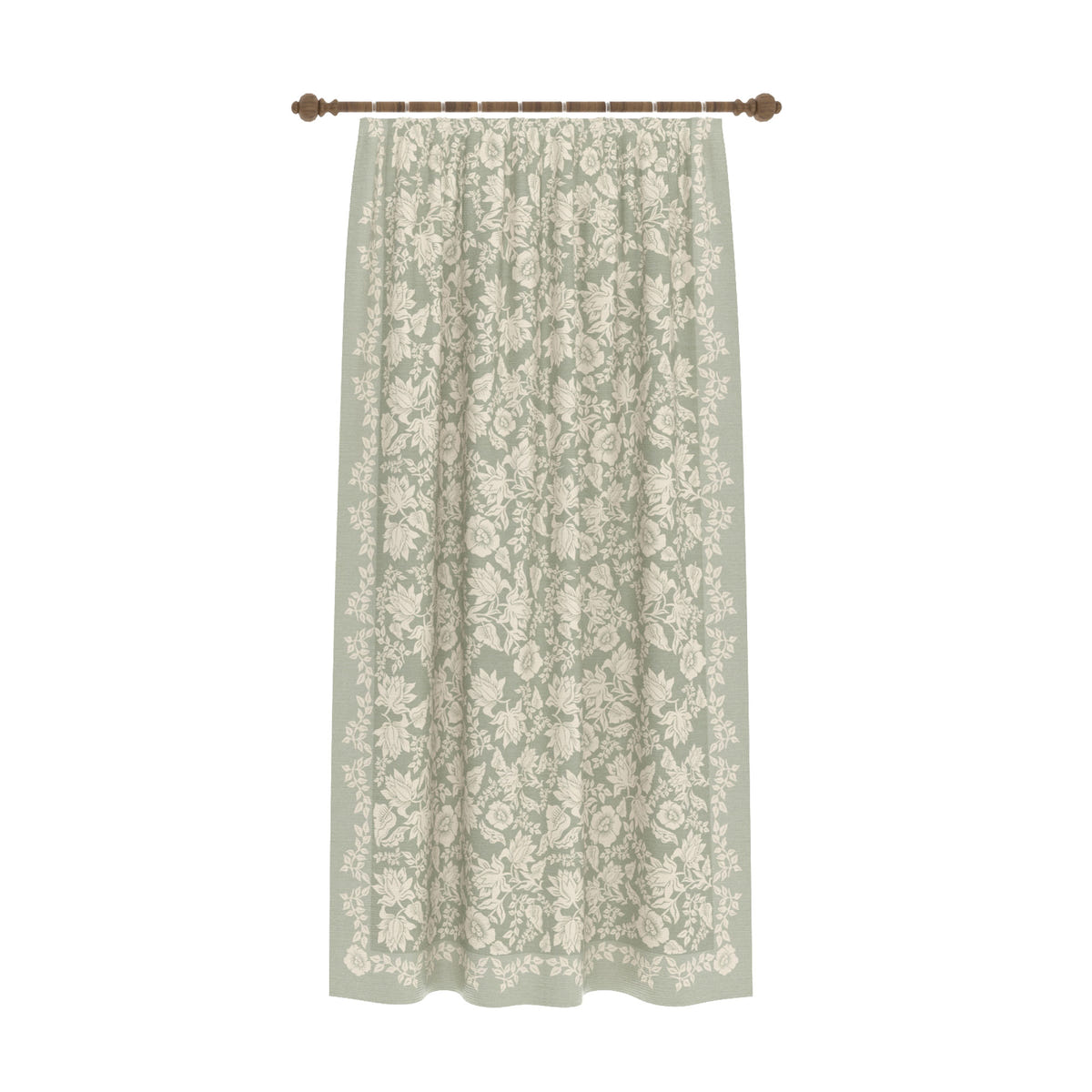 Minora Sage Green Floral Curtain