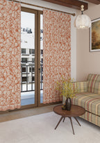 Minora Peach Floral Curtain
