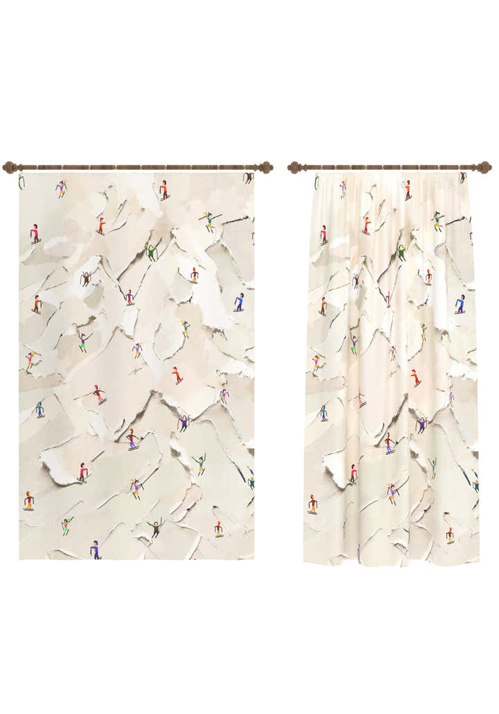 Nico Ski Slopes White Curtain