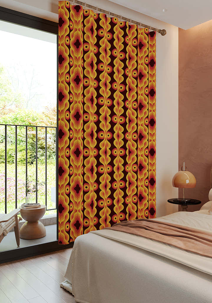 Solaro Orange Mid Century Curtain