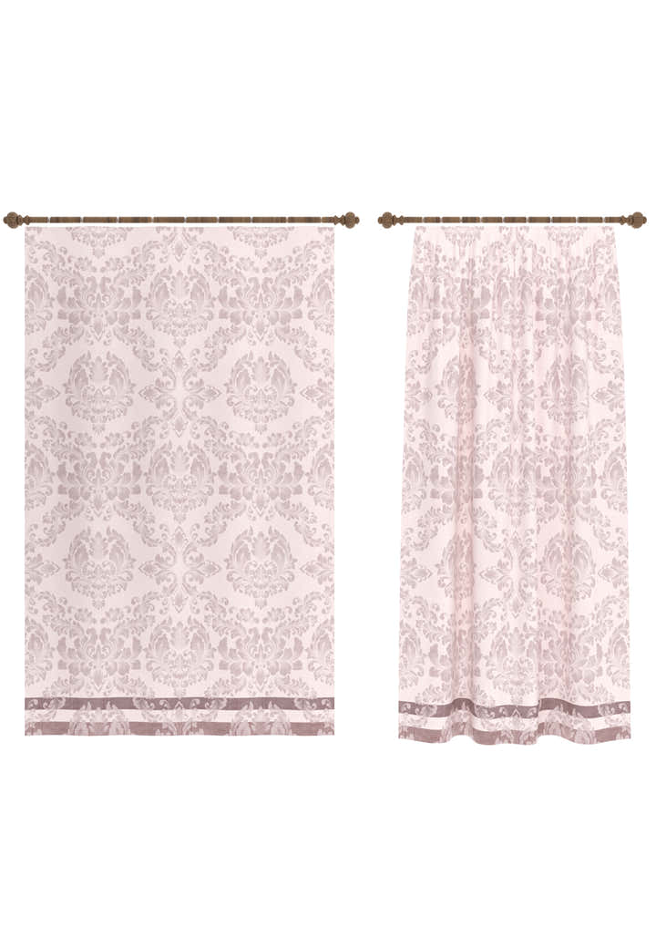 Liliane Blush Pink Damask Curtain