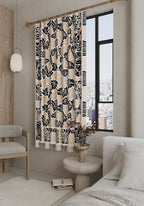 Calanthe Black Blush Floral Curtain