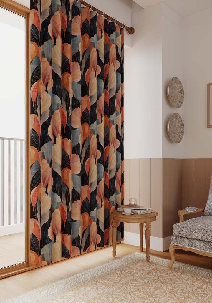 Gryndor Orange and Blue Curtain