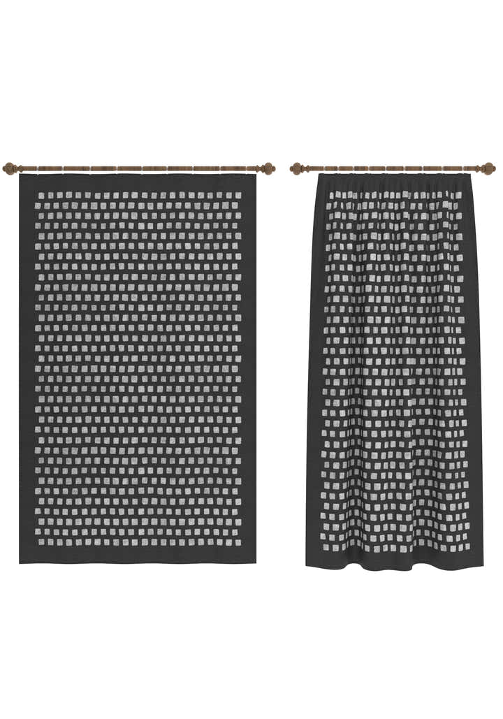 Thalia Geometric Charcoal Curtain