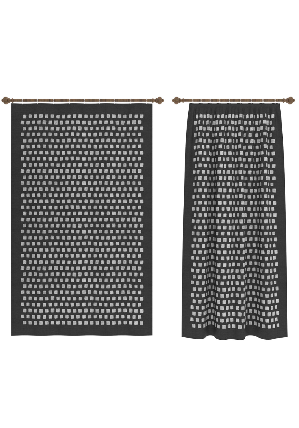 Thalia Geometric Charcoal Curtain