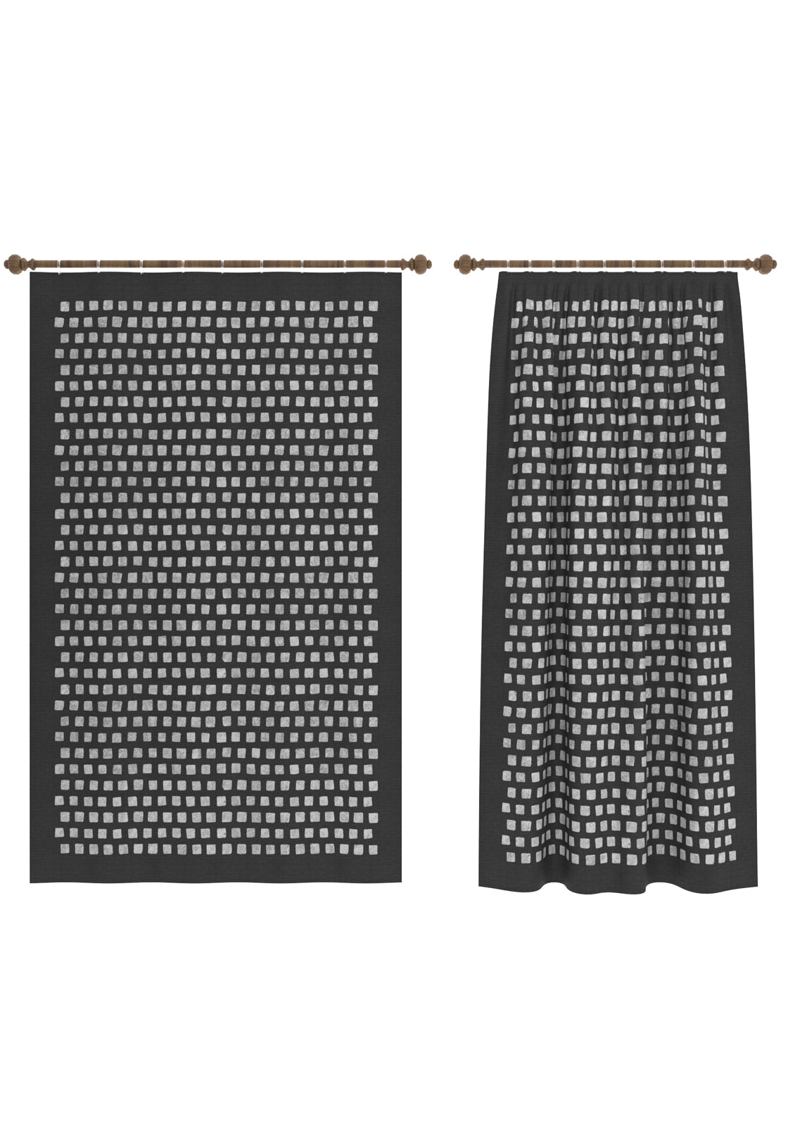Thalia Geometric Charcoal Curtain