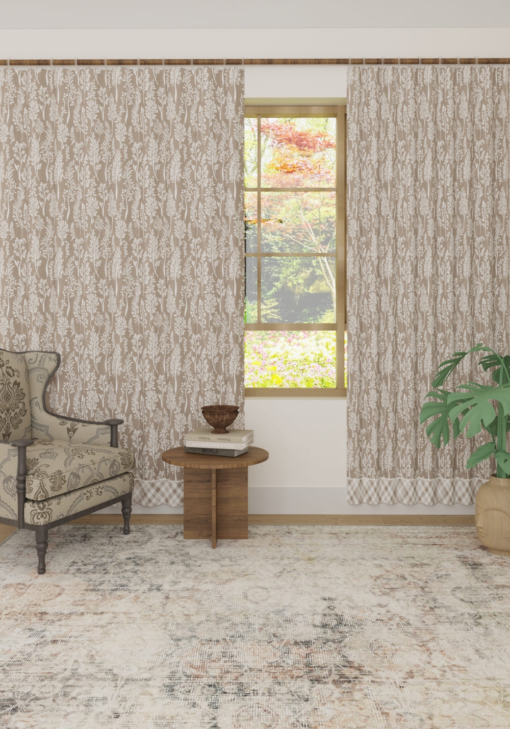Alder Taupe Country Curtain