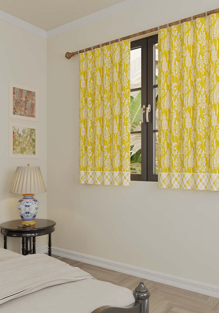 Alder Floral Yellow Curtain