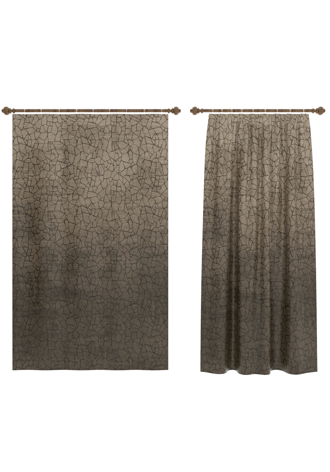 Wesley Ombre Brown Curtain