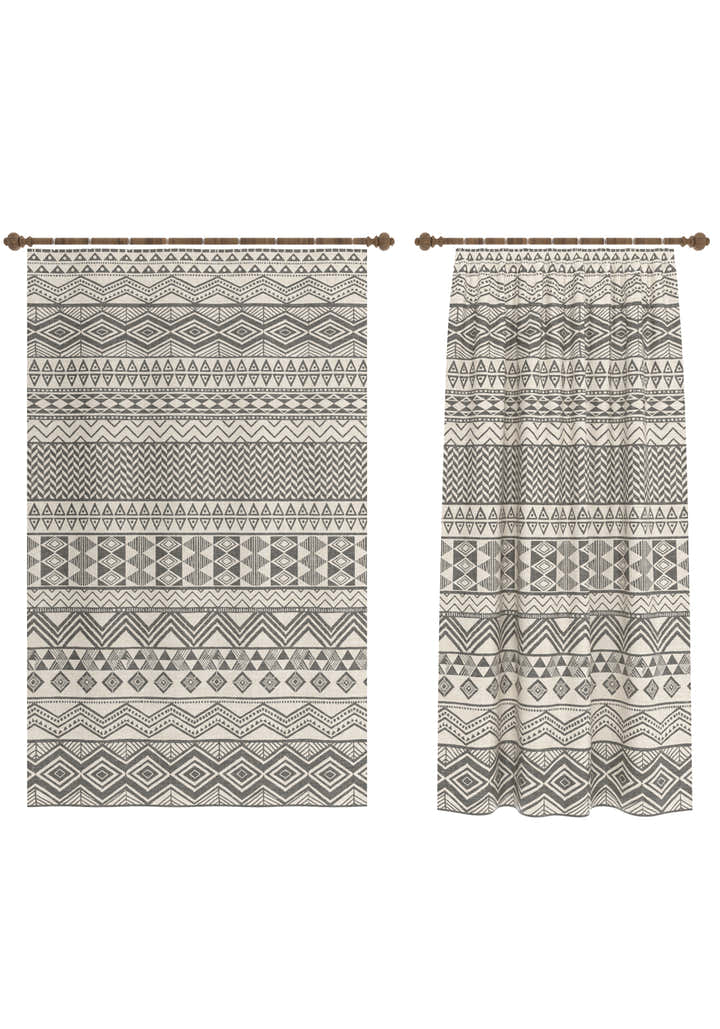 Naya Black and Cream Boho Curtain
