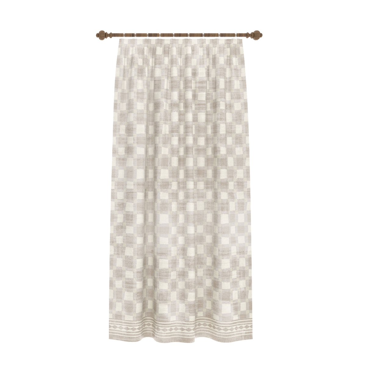 Rylon Cream Check Curtain